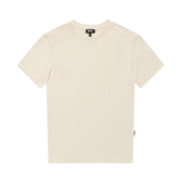 The 6PM WMNS T-SHIRT OFF-WHITE, a short-sleeved tee with a crew neckline and small black collar tag, is shown laid flat on a white background.