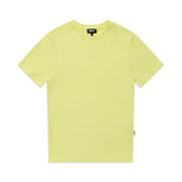 The 6PM WMNS T-SHIRT BUTTERCREAM is a plain, short-sleeved tee in light yellow with a round neckline and a small fabric tag on the side seam, shown laid flat on a white background.