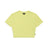The 6PM WMNS CROPPED T-SHIRT BUTTERCREAM is a plain, light yellow short-sleeve crop top with a round neckline and a small side seam tag, shown laid flat on a white background.