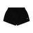 The 6PM WMNS SHORTS BLACK feature an elastic waistband, drawstring, and a small white GTIII logo on the left leg, shown on a white background.