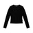 The 6PM WMNS LONGSLEEVE BLACK is a fitted, plain black crewneck shirt with long sleeves, shown laid flat on a white background. It features a simple design without visible patterns or logos.