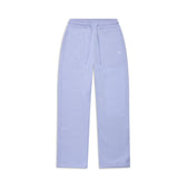 The 6PM WMNS OPEN LEG SOFT VIOLET sweatpants feature an elastic waistband with drawstring ties, side pockets, and a relaxed straight-leg fit, shown in soft violet on a white background.