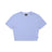 The 6PM WMNS CROPPED T-SHIRT SOFT VIOLET is a plain, light purple, short-sleeved crop top with a round neckline and a small fabric tag on the lower left, shown laid flat on a white background.