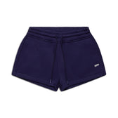 WMNS SHORTS ORBIT BLUE by 6PM, featuring a drawstring waist, two side pockets, and a small white Gym logo on the lower left leg, shown against a plain white background.