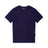 The 6PM WMNS T-SHIRT ORBIT BLUE, a plain short-sleeve navy crewneck tee with a small side-seam tag, is laid flat on a white background.