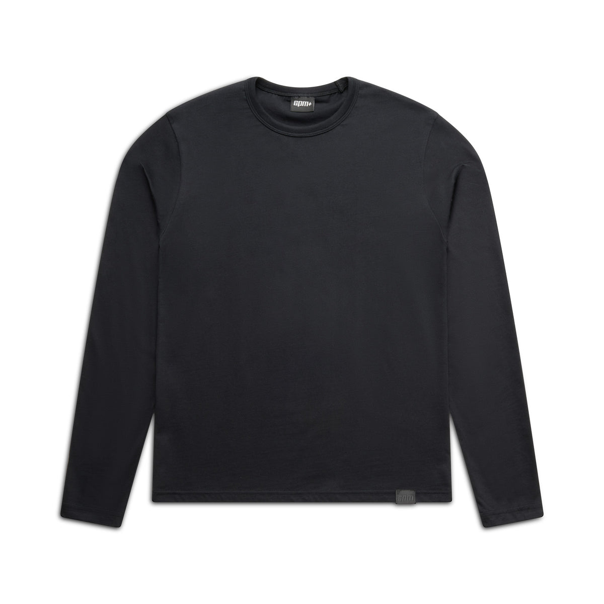 The 6PM+ Slim Fit Longsleeve Faded Black from 6PM is a slim cut crewneck t-shirt in faded black, laid flat on a white background. It features a minimalist design with no visible patterns or graphics.