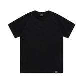 The 6PM WAFFLE SLEEVE RAGLAN TEE BLACK is a short-sleeved t-shirt displayed flat on a white background.