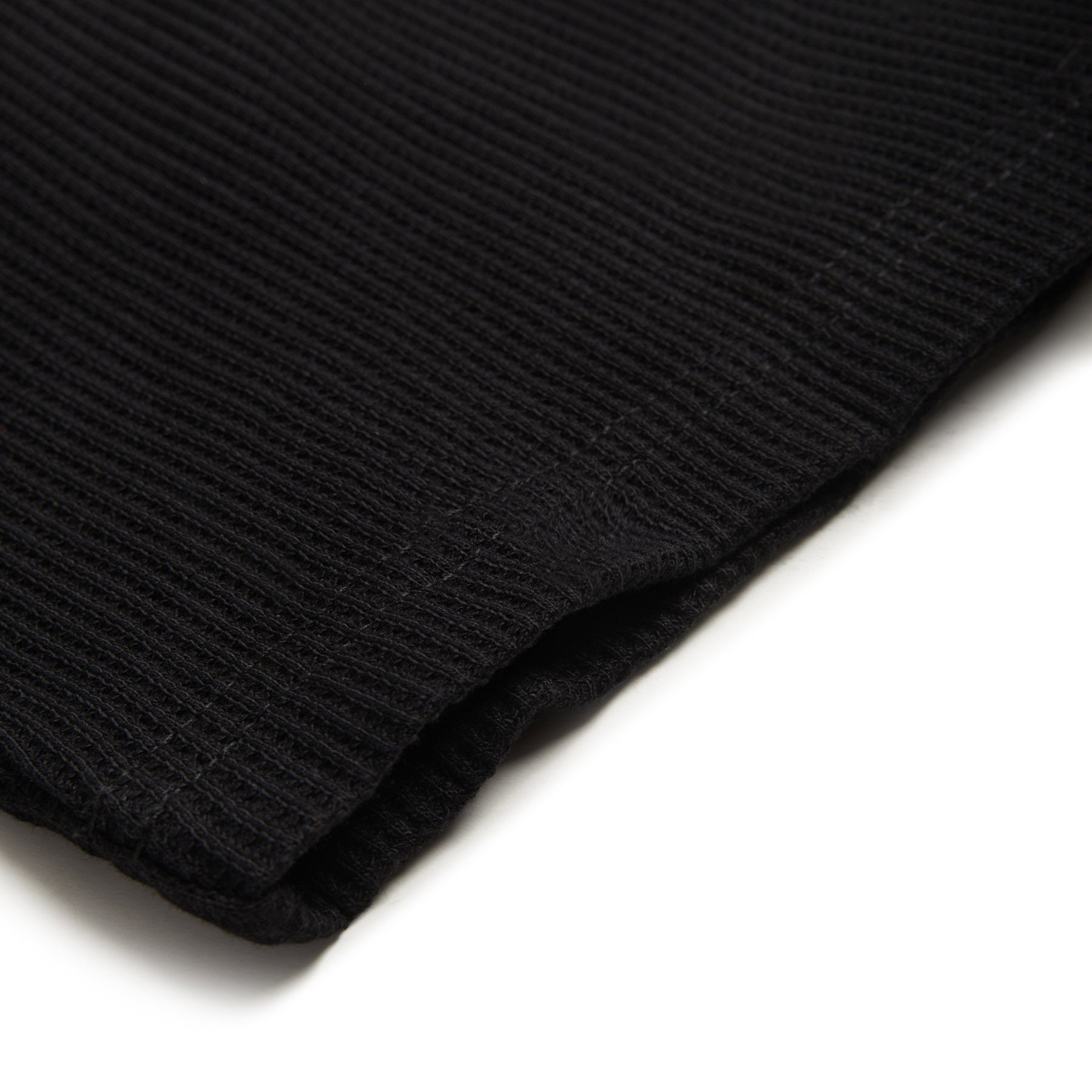 WAFFLE SLEEVE RAGLAN TEE BLACK