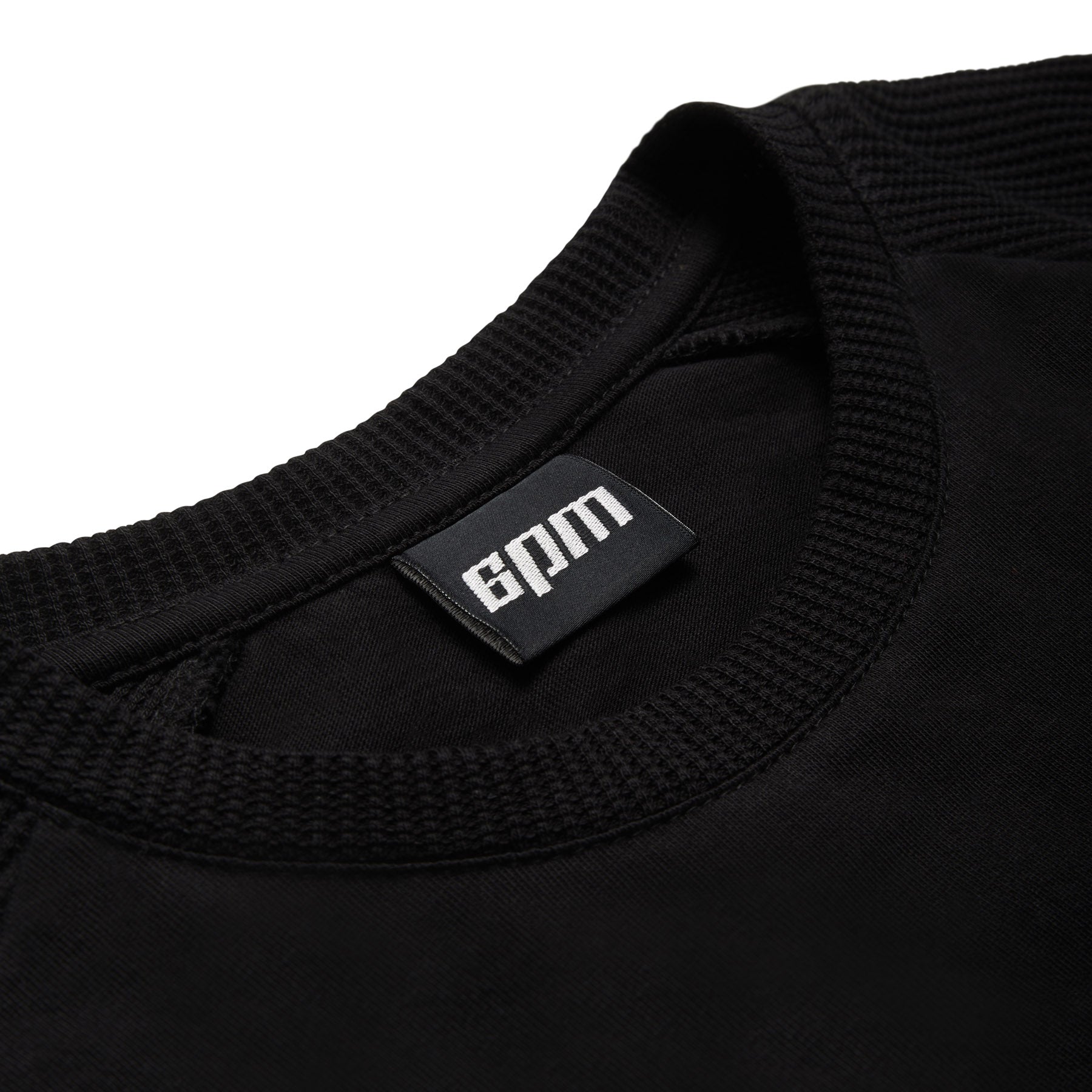 WAFFLE SLEEVE RAGLAN TEE BLACK