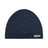 The TECHNICAL LOGO BEANIE NAVY by 6PM features a plain dark blue design with a small white 6PM logo embroidered on the bottom edge, shown centered on a white background.