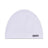 A white TECHNICAL LOGO BEANIE from 6PM featuring the brand name printed in black on the lower right side.