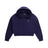 The 6PM WMNS Cropped Hoodie in Orbit Blue features a front pocket, drawstrings, and a small white chest logo, shown laid flat on a white background.