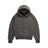 The 6PM ZIP HOODIE DARK GREY MELANGE features a plain dark gray design with a zip-up front, ribbed cuffs and hem, front pocket, and a small white logo on the left chest, shown against a white background.