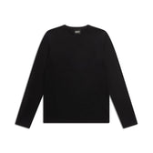 The 6PM CLEAN LONGSLEEVE BLACK shirt, featuring a plain black design with no visible patterns, logos, or designs, is laid flat on a white background.
