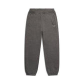 The 6PM CUFF JOGGER DARK GREY MELANGE features an elastic waistband, two side pockets, and elastic ankle cuffs, shown laid flat on a white background.