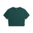 The 6PM WMNS CROPPED T-SHIRT EVERGREEN is a plain, dark green, short-sleeve cropped t-shirt with a crew neckline, laid flat on a white background.