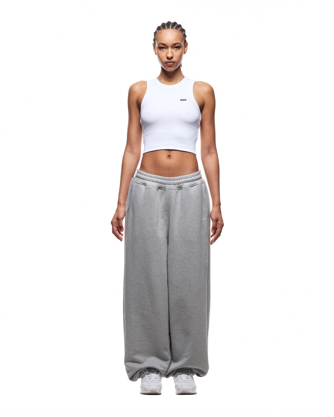 6PM+ BAGGY CUFFED JOGGER MID GREY MELANGE