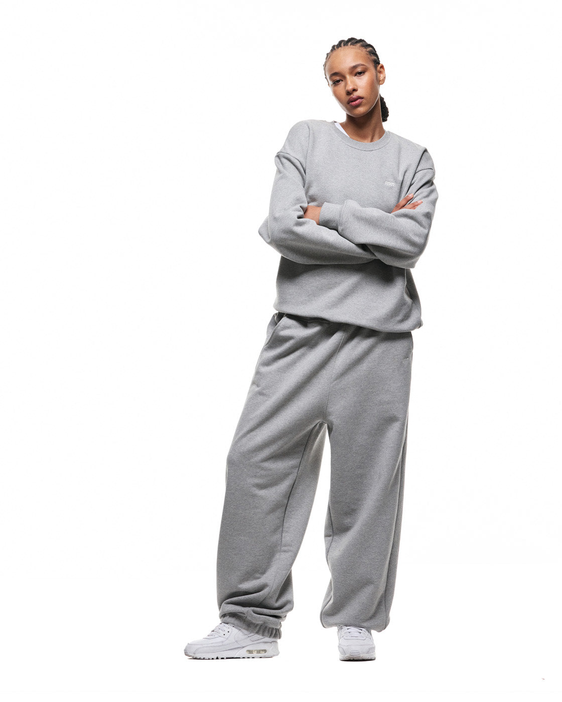 6PM+ CREWNECK '26 MID GREY MELANGE