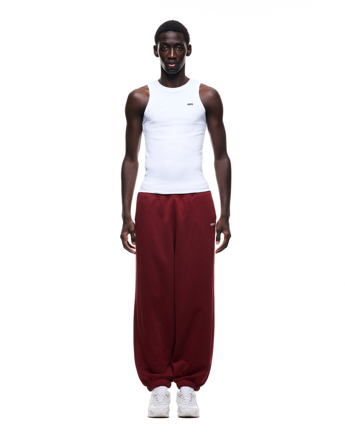 6PM+ BAGGY CUFFED JOGGER WINE RED