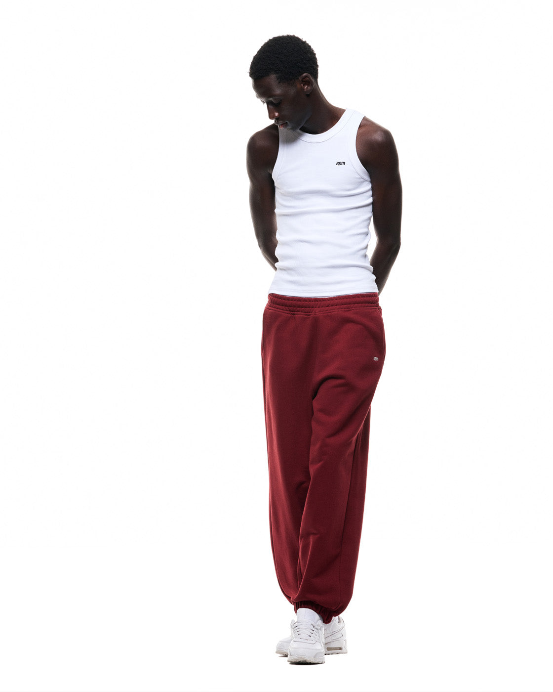 6PM+ BAGGY CUFFED JOGGER WINE RED