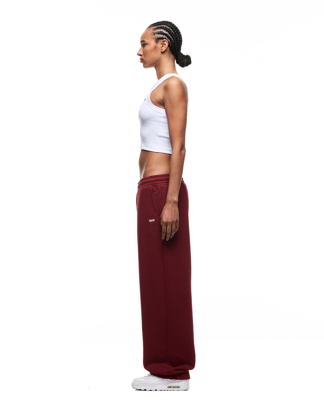 6PM+ BAGGY CUFFED JOGGER WINE RED