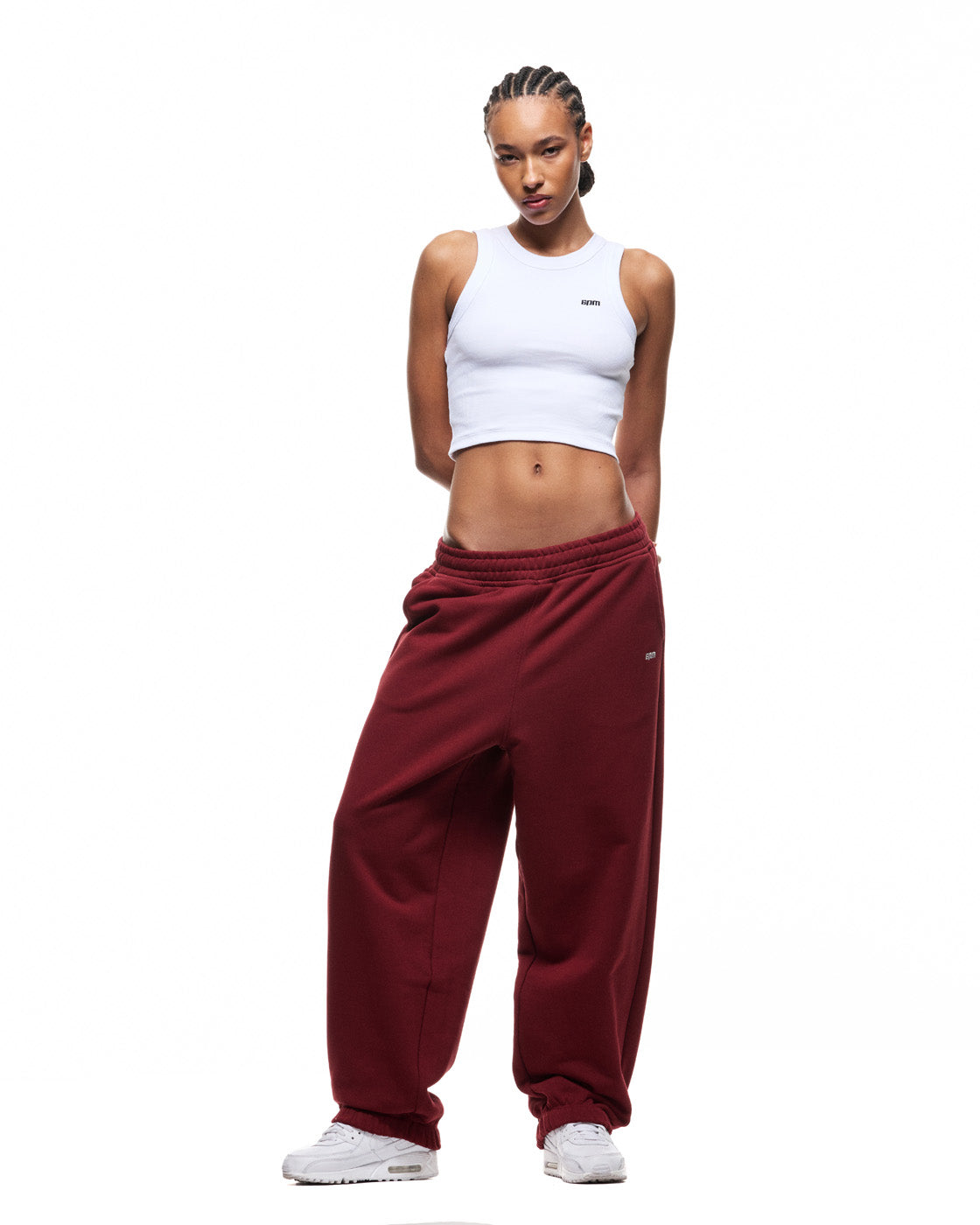 6PM+ BAGGY CUFFED JOGGER WINE RED