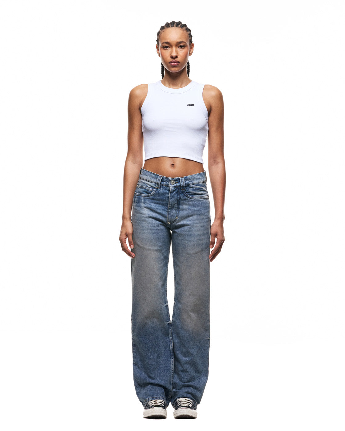 6PM+ STRAIGHT REGULAR DENIM MEDIUM BLUE