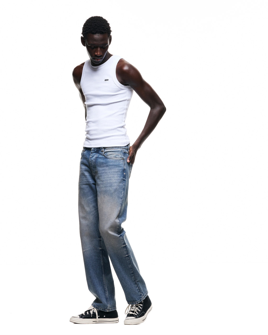 6PM+ STRAIGHT REGULAR DENIM MEDIUM BLUE