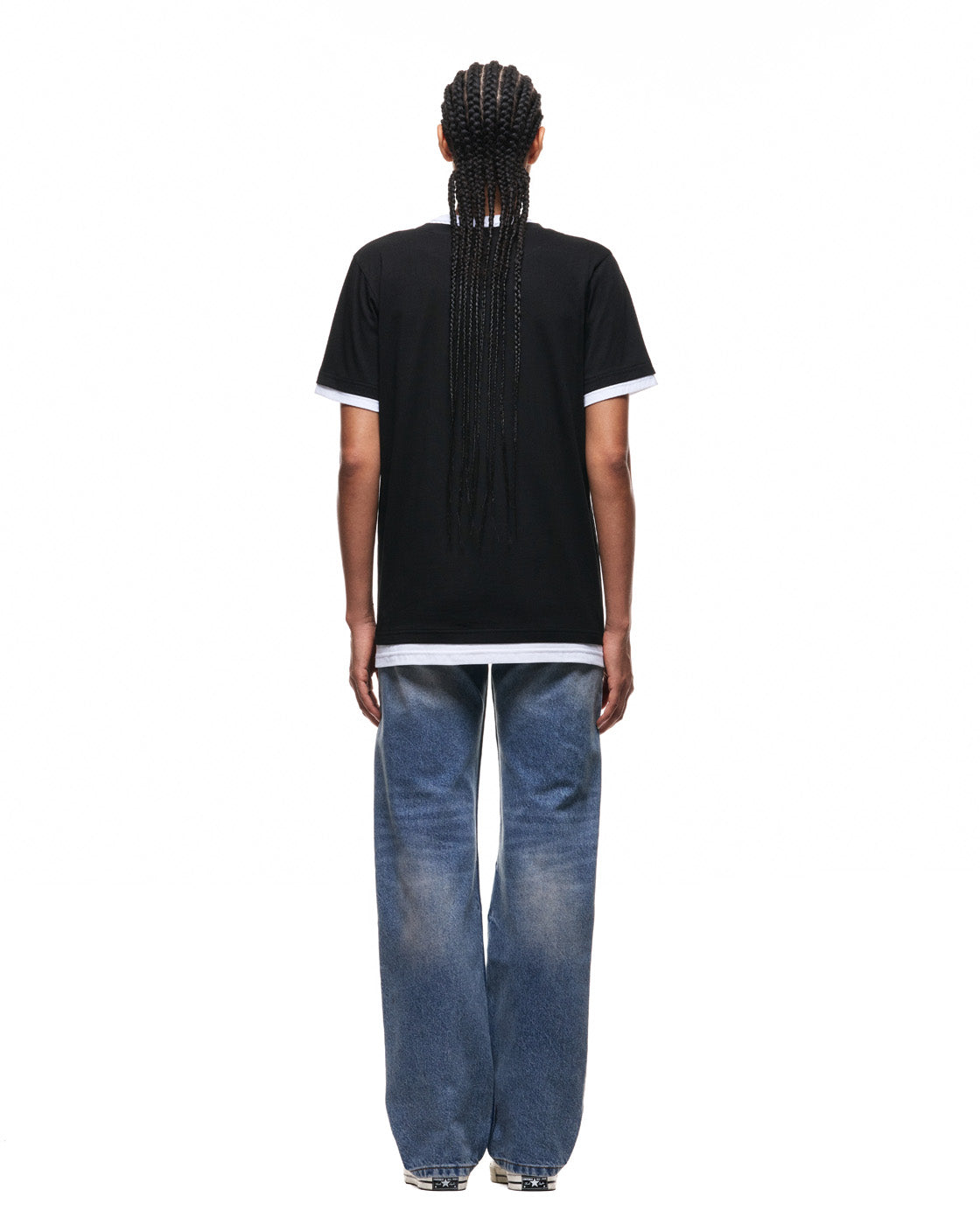 6PM+ DOUBLE LAYER T-SHIRT BLACK /WHITE