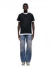 6PM+ DOUBLE LAYER T-SHIRT BLACK /WHITE