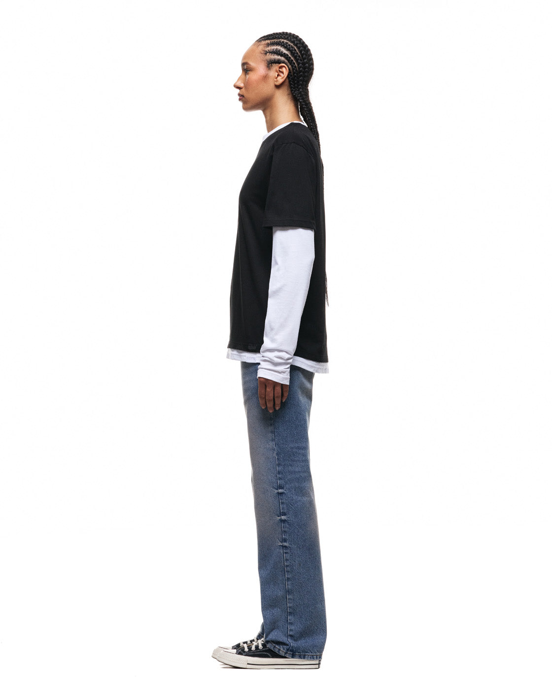 6PM+ DOUBLE LAYER LONGSLEEVE BLACK /WHITE