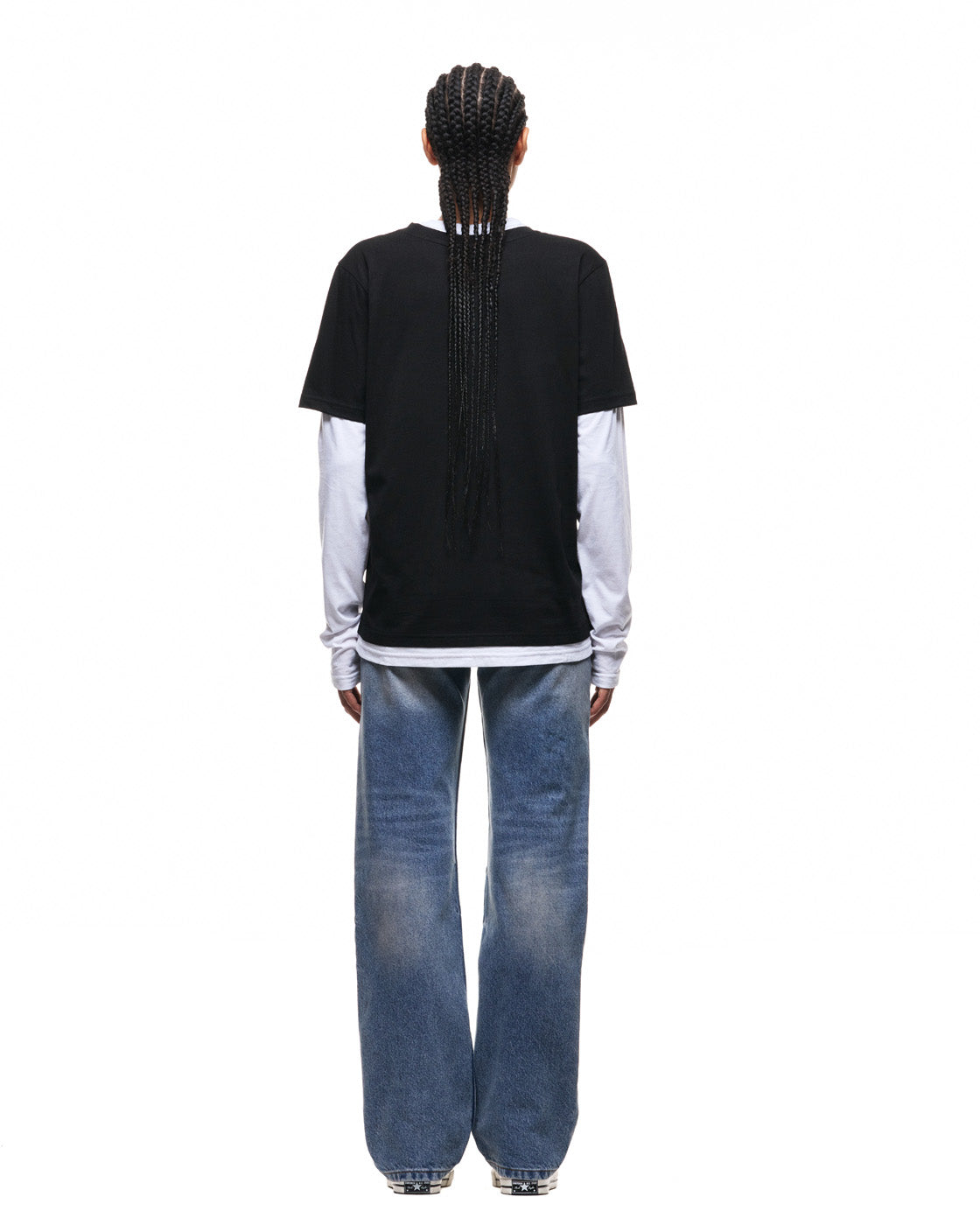 6PM+ DOUBLE LAYER LONGSLEEVE BLACK /WHITE