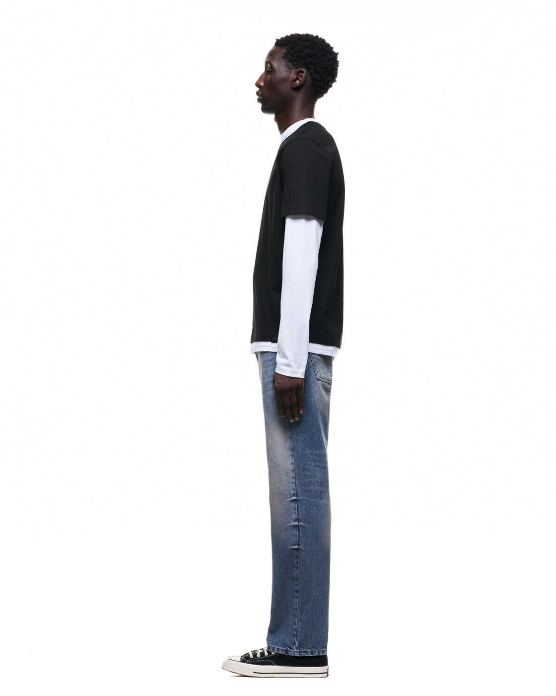 6PM+ DOUBLE LAYER LONGSLEEVE BLACK /WHITE
