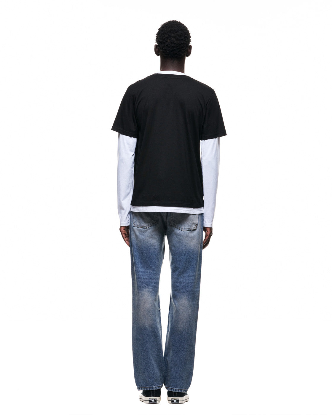 6PM+ DOUBLE LAYER LONGSLEEVE BLACK /WHITE