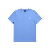 The 6PM SLIM FIT T-SHIRT PERSIAN BLUE is a short-sleeved, slim fit tee in sky blue, shown on a white background. It features a small white logo on the left chest and a black label inside the collar.