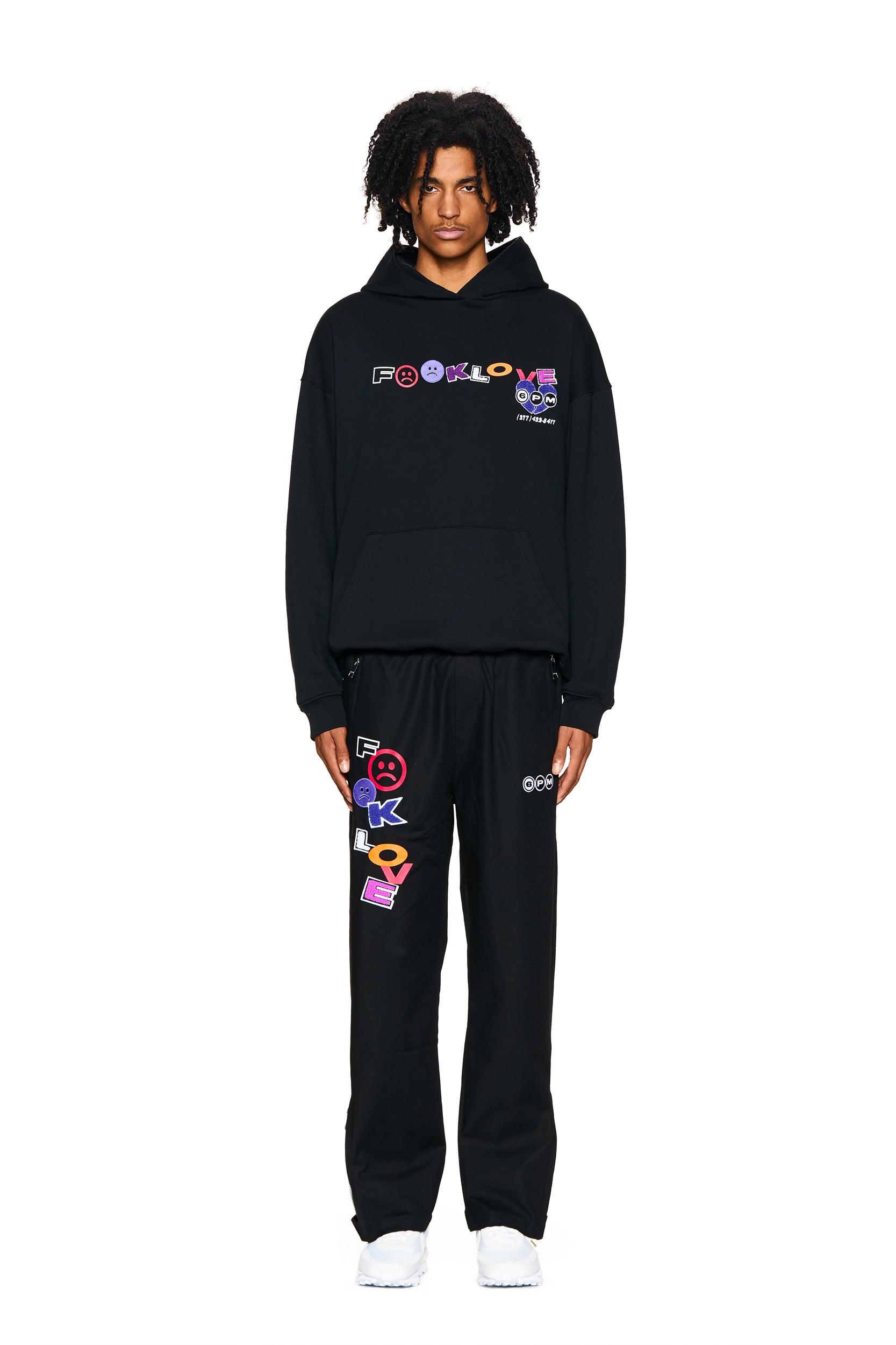 FUCK LOVE TRACKPANTS BLACK